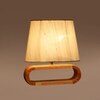 Devansh Off White Cotton Table Lamp With  Wood Natural Base  -2