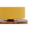 Amory Yellow Fabric Shade Table Lamp with Natural Wooden Base