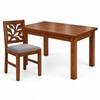 Globally Indian Patrika Solid Sheesham Wood 4 Seater Dining Table Set 4 Chairs Grey