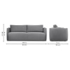 Vantella 3 Seater Pull Out Sofa cum Bed  in Grey Colour