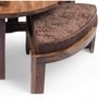 Nashville Sheesham Wood 4 Seater Coffee Table Set In Teak Finish Brown Sparkle Velvet Cushion