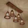 Funnel 5 Series Brown Solid Wood Cluster Hanging Light