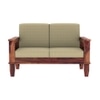 Madhavi 3+2+1 Seater Wooden Sofa (Creame Colour, Teak Finish)