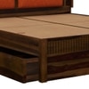 Lotus Solid Wood King  Size Upholstered Bed With Drawer Storage (Provincial Teak Finish)