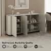 Dorian Engineered Wood Sideboard With Ceramic Top In Taupe High Gloss Finish