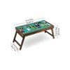 Cultural Mosaic Solid Wood Breakfast Table and Serving Tray In Multicolour