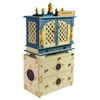 D'Dass Multi Color Mdf and Sheesham Wooden Temple With Cabinet For Pooja