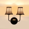 Devansh Dual Black Wallmounted Lamp With Beige Jute  Shade