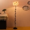 Philomena Multicolour Fabric Floor Lamp with Black Iron Base