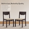 Kerry Solid Wood Dining Chair Set Of 2 In Mahogany Finish With Wheat Brown Fabric Colour
