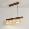 Hexa Brown Solid Wood Cluster Hanging Light