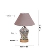Devansh Conical Grey Cotton Shade Lamp With Wood & Mosaic Glass Base For Decoration/Office/Home/Gifting/Study For Decoration/Office/Home/Gifting/Study -(10X10X14.5) Inches -A