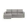 Apollo Compact Sofa (Colour : Vapour Grey, Cushion : Soft, Back Type : Regular, Seating Capacity : Left Aligned 2 Seater + Left Aligned Chaise + Ottoman)