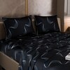 Stoa Paris Satin King Size Bedsheet with 2 Pillow Covers  Size Twilight Rhapsody Teal