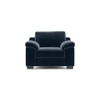 Esquel Luxe 1 Seater Fabric Sofa in Sea Port Blue Velvet Colour