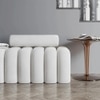 Wooden Twist Veylo Modern Line Design Bench with Round Back Pillow in White Colour