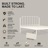 Hackney Metal Non Storage Queen Bed in Glossy Ivory Finish