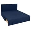 Aredo 3 Seater Velvet Pull Out Sofa Cum Bed in Navy Blue Color With Storage