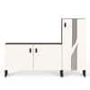 Sayona Multipurpose Shoe Rack Combo with Tall and seating Brown Maple & White
