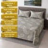 Soren Grey Brown Floral 400 TC Cotton Flat Queen Size Bedsheet with 2 Pillow Covers – Threads