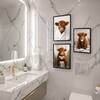 The Castle Decor Highland Cow Bathroom Wall Art Set of 3 12x18 Inch