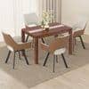 Atlas Crest Solid Wood 4 Seater Dining Table with set of 4 Casey Swivel Dining Chair