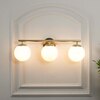 Hollis 3 Light Bathroom Wall Light with Opal Glass In Brass Finish