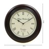 Wooden Decorative Round Analog Wall Clock In Brown Color By Craft Tree