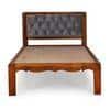 Buttoned Solid Wood Non Storage Single Bed in Provincial Teak Finish