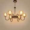 Eliante Champaign Glass Chandelier, 6-Light, Mild Steel And Ceramic, Elegant Modern Lighting Fixture