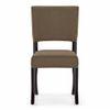 Aavya Solid Wood Dining Chair Set Of 1 In Mahogany Finish & Brown Fabric Colour