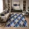 Imperial Knots Grey Trellis Hand Woven Dhurrie 5x8 Feet