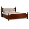 Camille Solid Wood Box Storage Queen Bed in Provincial Teak Finish with Grey Colour