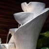 White Fiber Glass7 Stacked Chalice Water Fountain