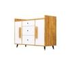 Hexa Red Multipurpose Storage Cabinet With 3 Drawer 2 Door in Giant Wood And Frosty White Colour