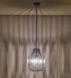 Tindori Clear Crystal With Black Metal Hanging Pendant Light