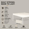 Pinner Metal Non Storage King Bed in Glossy Ivory Finish