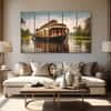 The Castle Decor Kerala Houseboat Wall Art Set of 5 Digital Painting 27x48 Inch