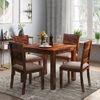 Arabia Solid Wood 4 Seater Storage Dining Table In Teak Finish
