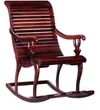 Rajasthani Solid Wood Rocking Chair in Mahogany Colour
