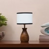 Devansh Multicolor Cotton Table Lamp With  Wood Natural Base (7X13 Inches)-8