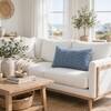Rosa Slate Blue Cotton Knitted Decorative Cushion Cover 12 x 20 Inches