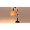Grey cotton Zig Zag Curvy table lamp with Iron Base (SP28)