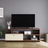 DCanape Naomi Engineering Wood TV Unit Dark Acacia Light Acacia Finish