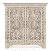 Anokhi Solid Wood Sideboard In Rustic White Finish
