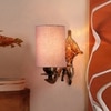 Devansh Metal Electric Wall Light in Antique Gold Colour with Grey Shade Count of 1 Light