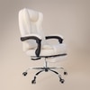 Kepler Brooks Italia Premium Leatherette Office Desk Chair in Off White Colour