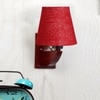 Devansh Solid Wood Electric Wall Light in Maroon Colour with Maroon Shade Count of 1 Light