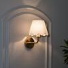 Sadie Shine Brass Metal Wall Light with Scalloped Shade
