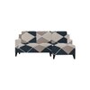 Right Aligned 2 Seater Right Aligned Chaise Navy Cubes Sofa Cover